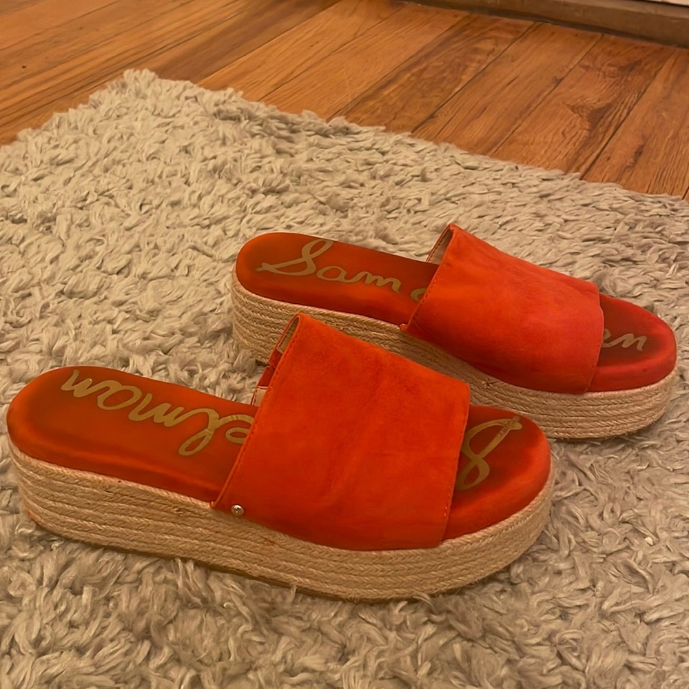 Red platform shoe